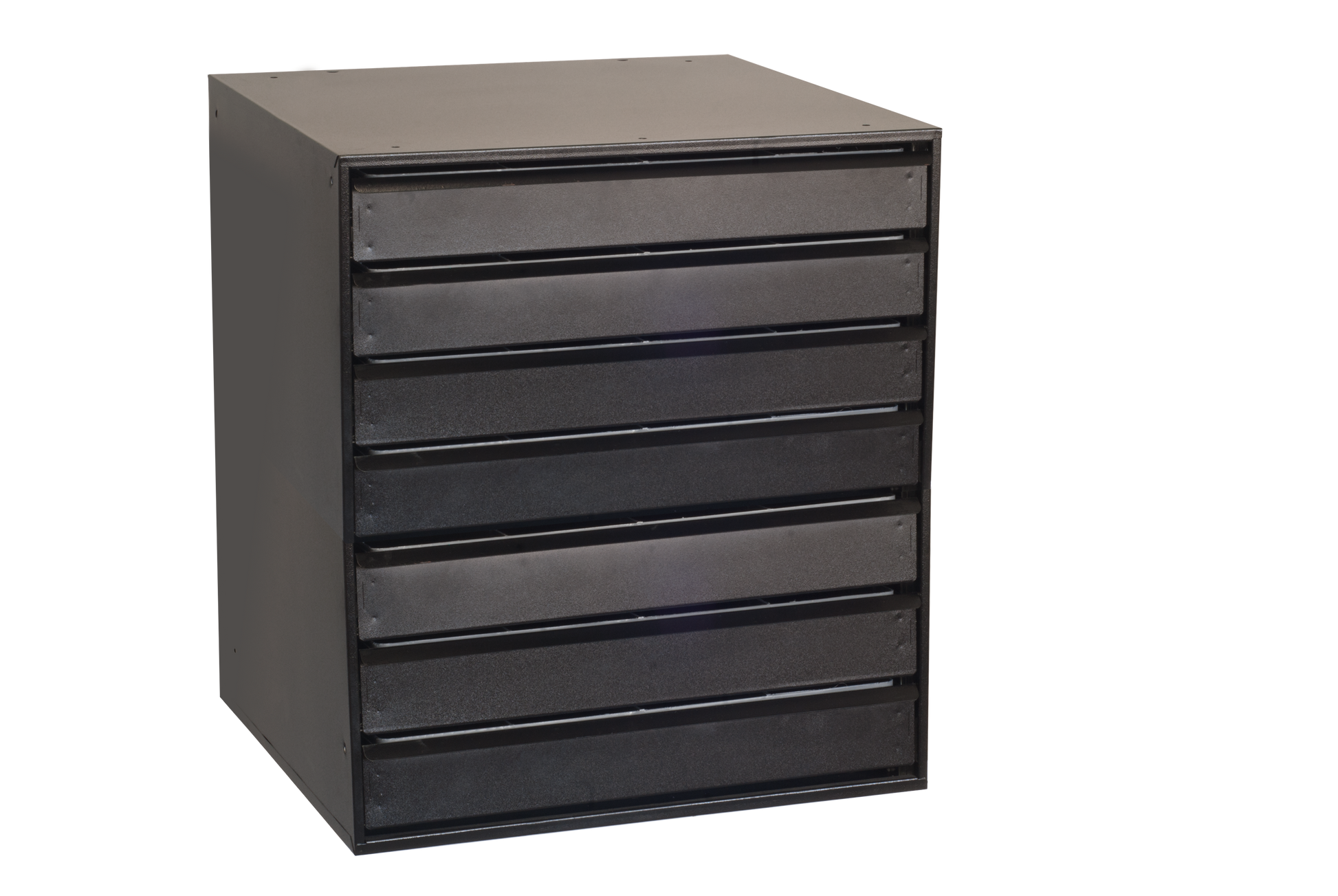 Large storage capacity modular drawer cabinet with 3” deep drawers to fit all your storage needs. Each drawer is equipped with Heavy Duty Ball Bearing Slides for a smooth quiet slide. Drawers extend fully and have a storage capacity of 100 pounds each. Each drawer includes a Polystyrene 3” deep Insert with 12 adjustable dividers which enables you to customize each drawer or simply remove the insert for storage of tools or larger items.