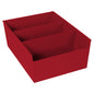 Large red bin with 2 adjustable dividers