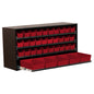 Bin Cabinet with Bins 4 Shelves Red Bins