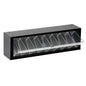 Black tip out storage bin clear plastic trays with seven adjustable dividers to make 8 total compartments per tray